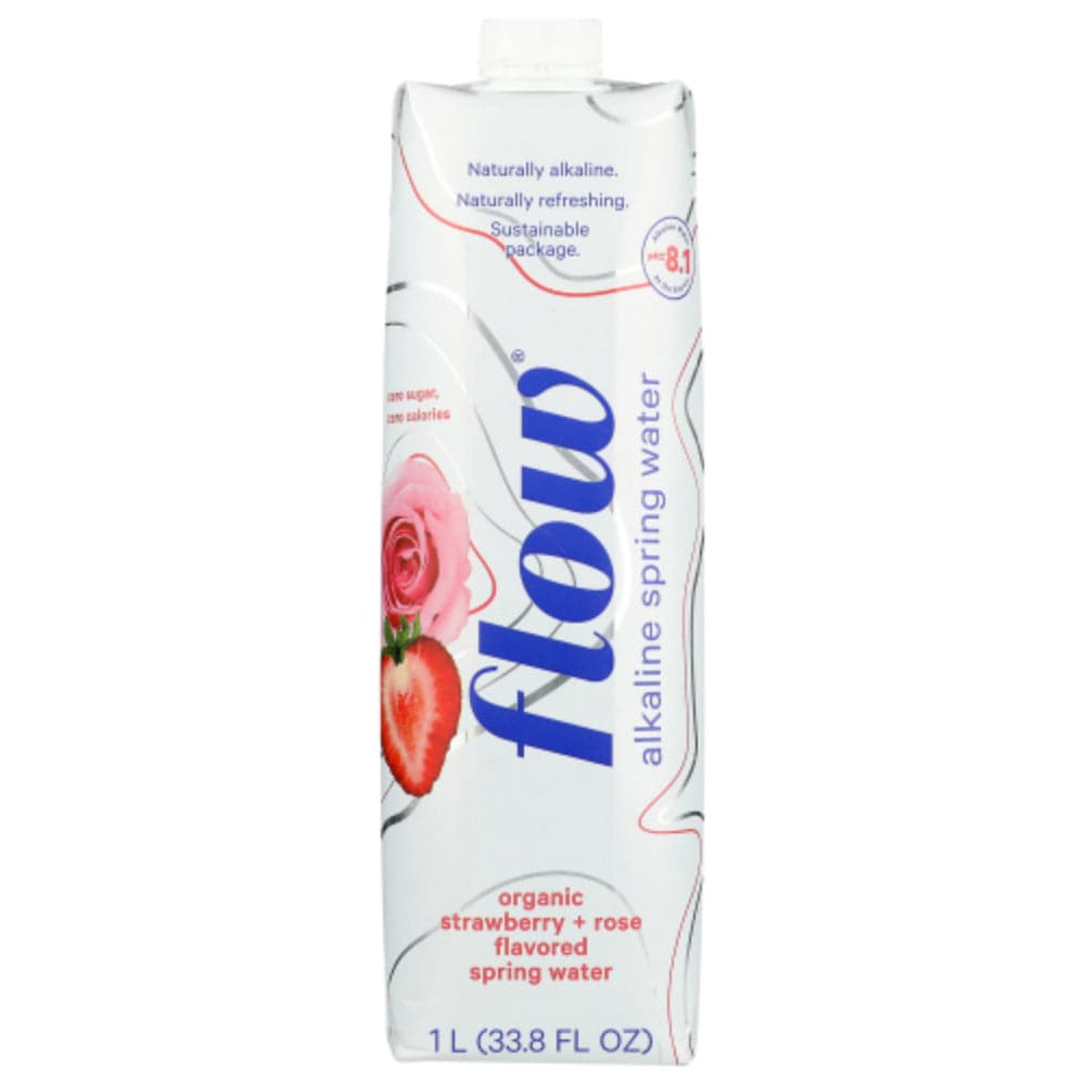 Flow Water - Water Alkaline Strawberry Rose 33.8 FO - (Pack of 12)