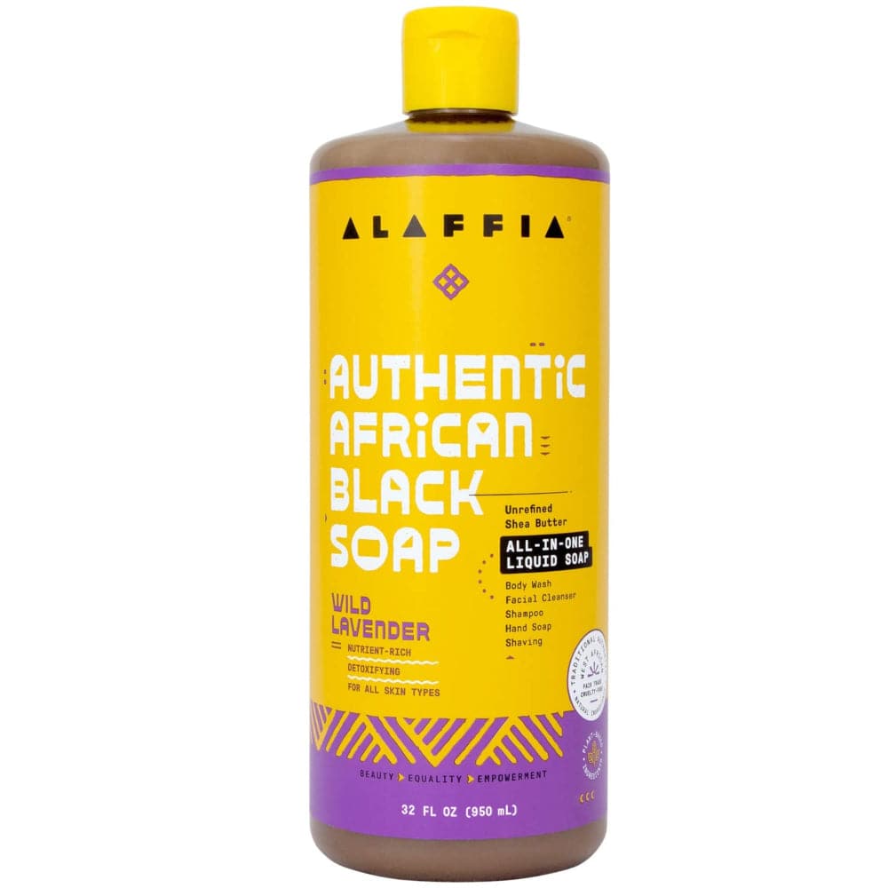 Alaffia - Authentic African Black Soap All-in-One - Wild Lavender, 32 Oz