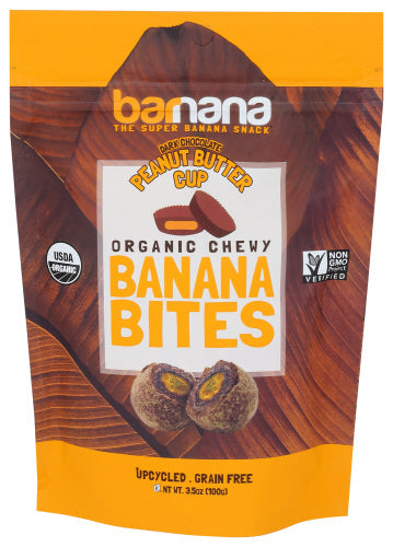 Barnana - Bites Banana Peanut Butter Cup Chocolate Organic, 3.5 Oz - Pack of 12