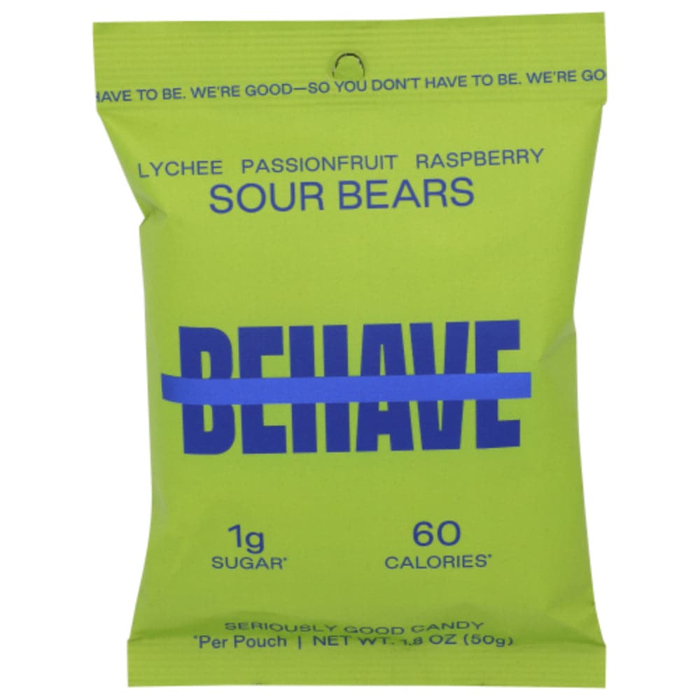 Behave Foods Inc - Sour Gummy Bears, 50 Gm - Pack of 6