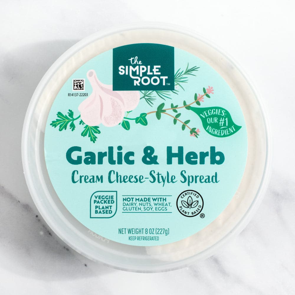 The Simple Root - Garlic & Herb Vegan Cream Cheese Dip 8 Oz - (Pack Of 6)