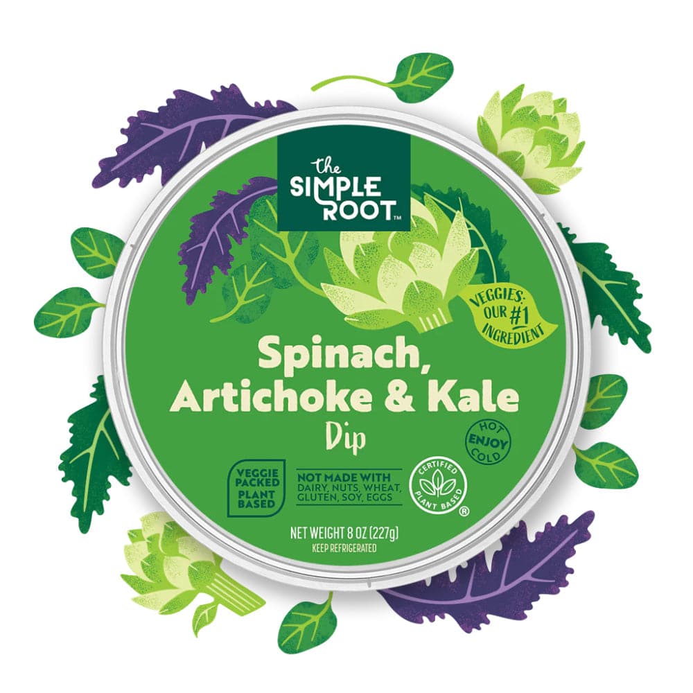 The Simple Root - Spinach, Artichoke & Kale Dip 8 Oz - (Pack Of 6)