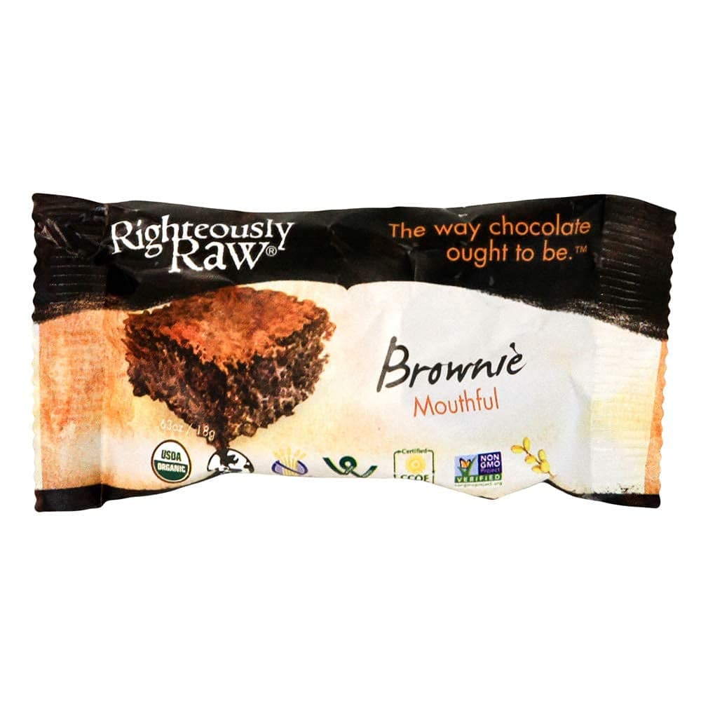 Righteously Raw - Organic Dark Chocolate Brownie Mouthfuls 18g - 12pack