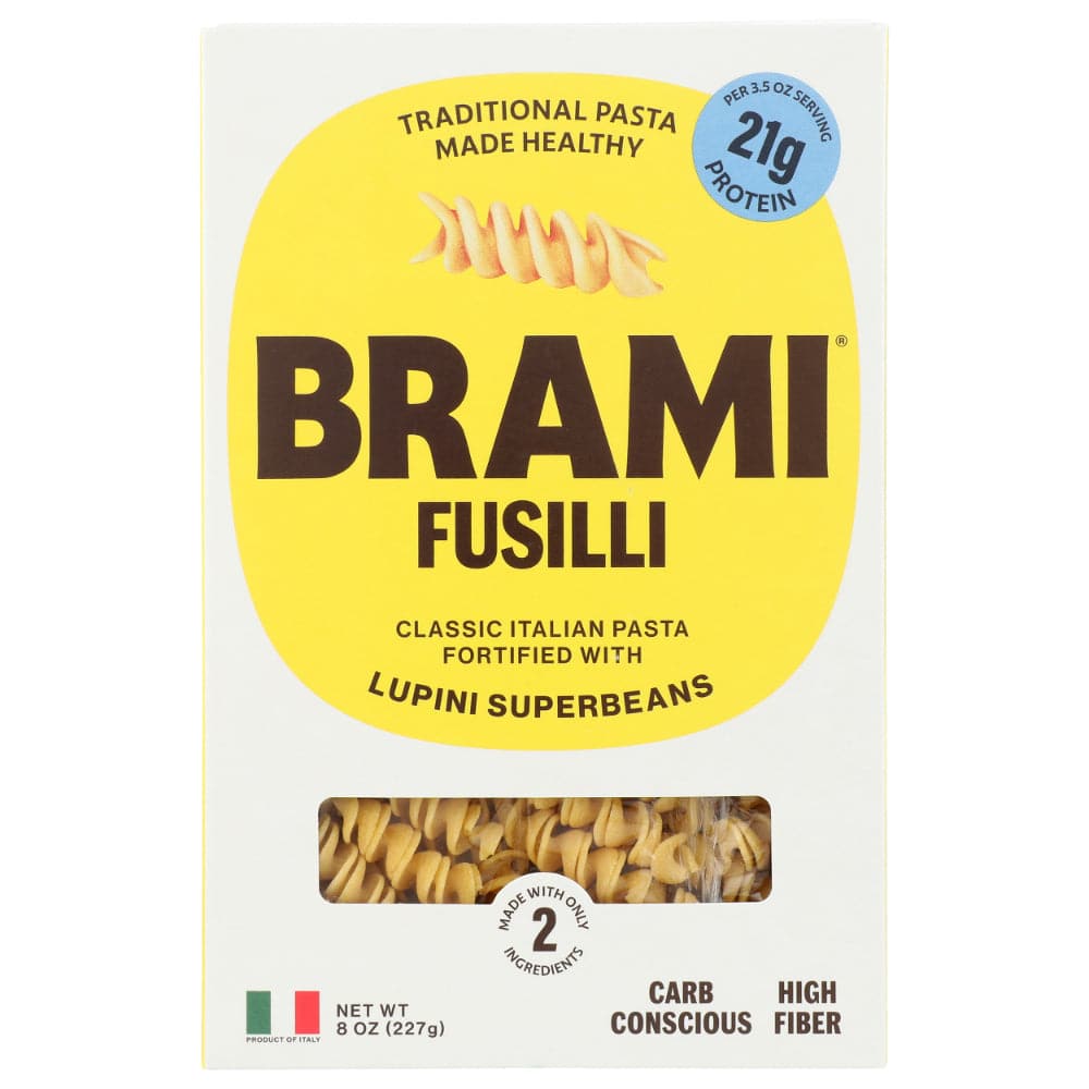 Brami Lupini - Semolina Fusilli Lupini Pasta, 8 oz - Pack of 6