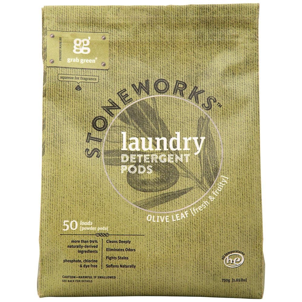 GrabGreen - Stoneworks Laundry Detergent Pods Olive Leaf 50 Loads