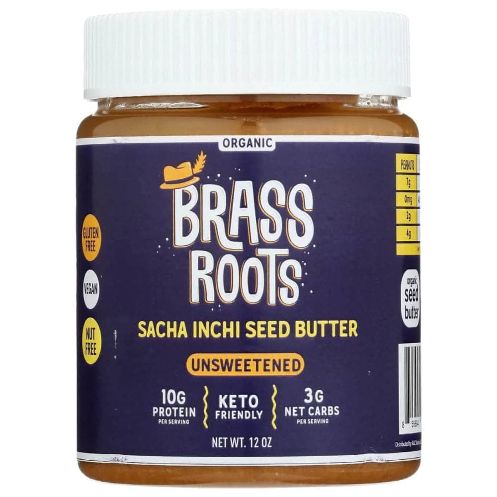 Brass Roots - Unsweetened Sacha Inchi Seed Butter, 12 oz