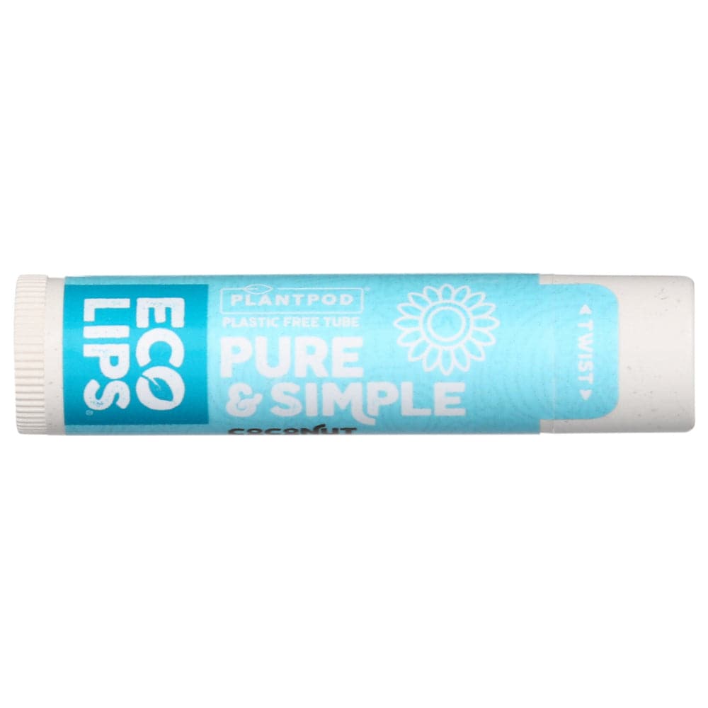 Eco Lips - Pure & Simple Organic Lip Balm - Coconut, 0.15 oz