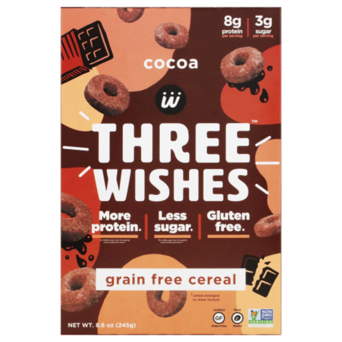 Three Wishes - Cereal Cocoa Grain Free 8.6 OZ - Pack of 6