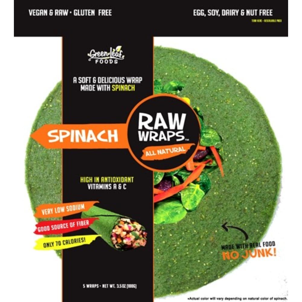 Raw Wraps - Gluten Free Spinach - 1.5oz