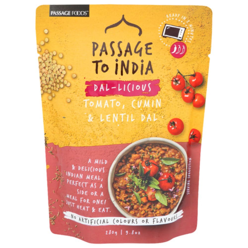 PASSAGE FOODS - Dal-licious Tomato Cumin & Lentil Dal - 280g