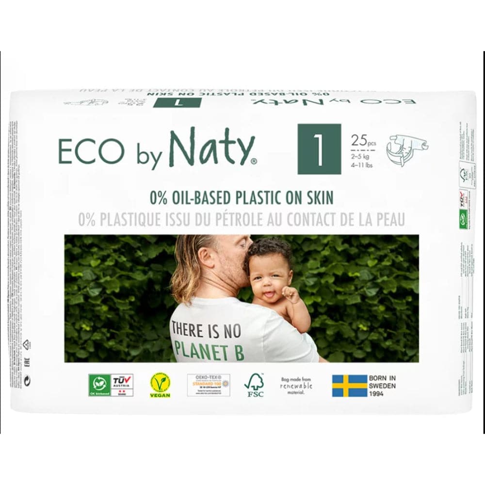 Eco by Naty - Baby Diapers Size 1, 25 Pcs