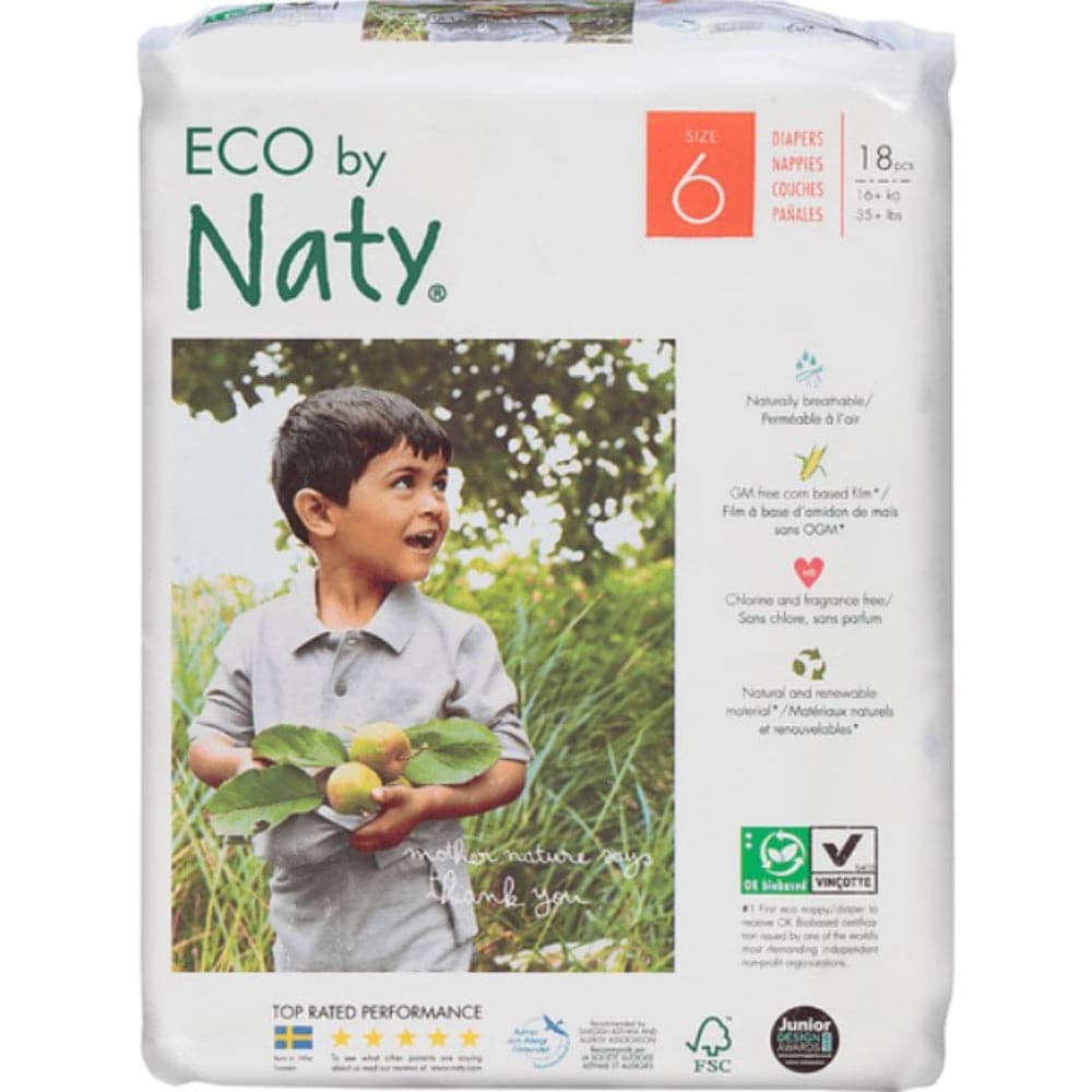 Eco by Naty - Baby Diapers Size 6, 18 Pcs