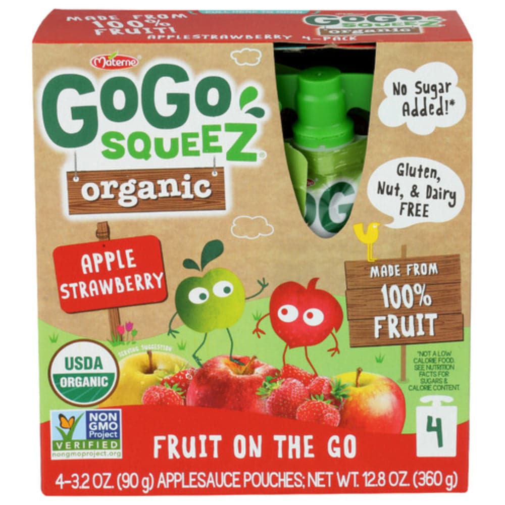 GoGo squeeZ - Fruit on the Go Organic Apple Strawberry