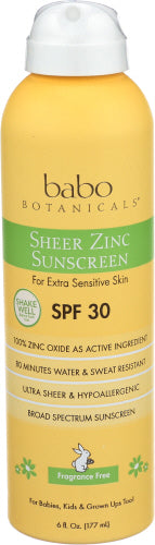 Babobotani - Sunscreen SPF 30 Zinc, 6 oz