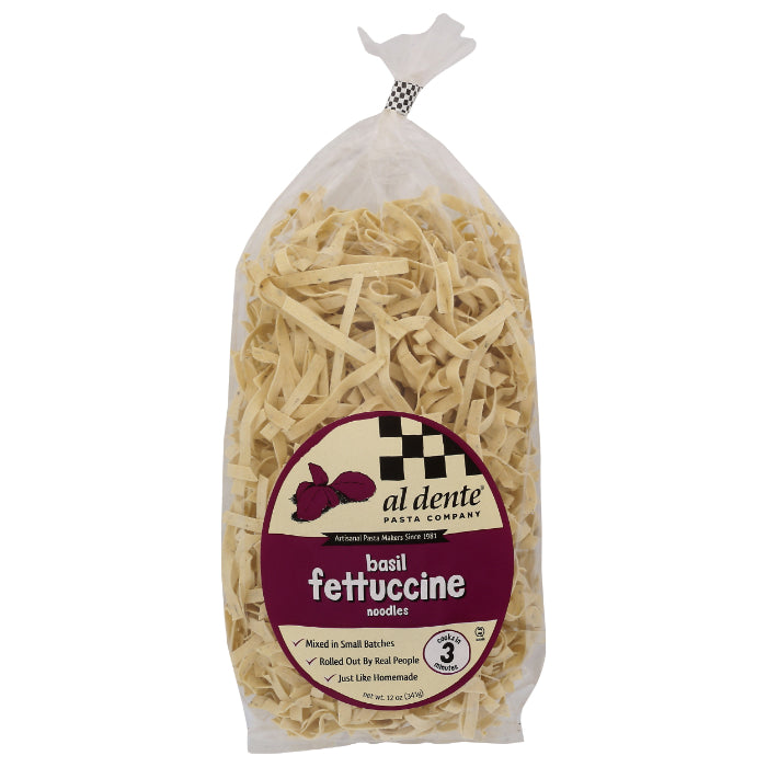 Al Dente - Pasta Fettuccine Basil, 12 Ounce - Pack of 6