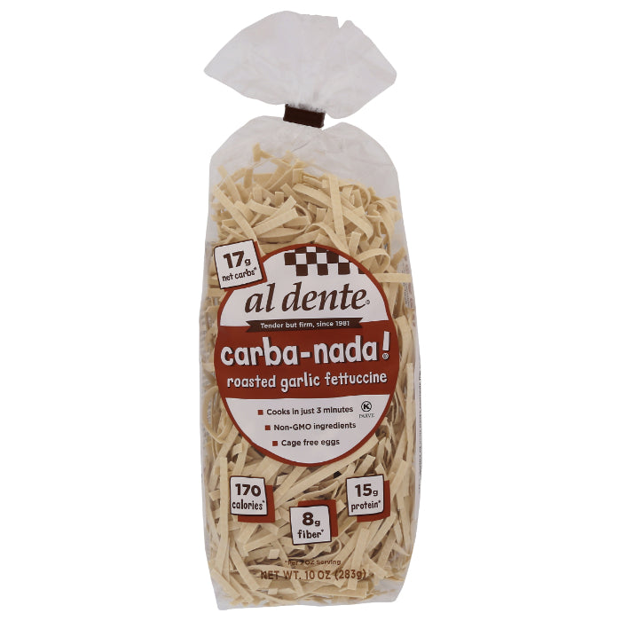 Al Dente - Pasta Fettuccine Low Carb Roasted Garlic, 10 Oz - Pack of 6