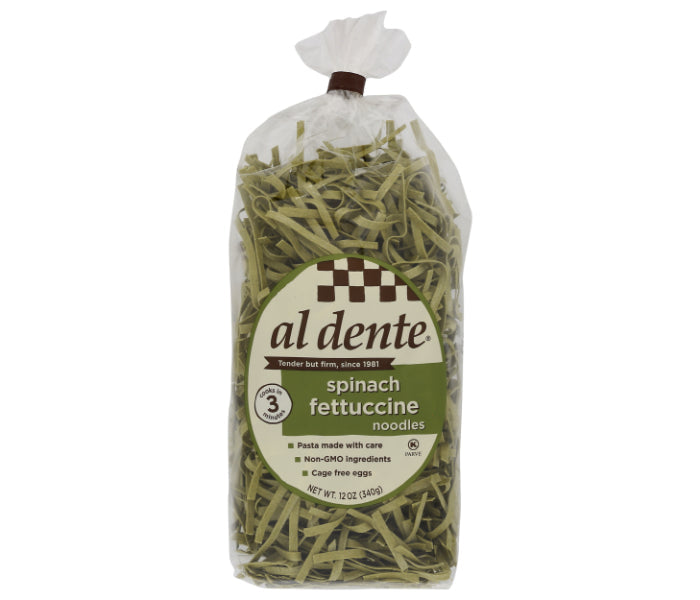 Al Dente - Pasta Fettuccine Spinach, 12 Oz - Pack of 6