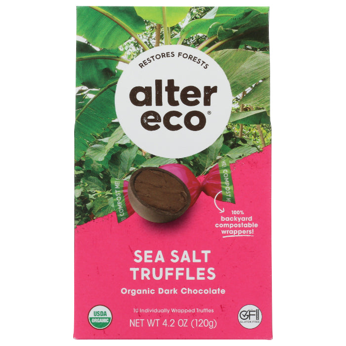 Alter Eco - Chocolate Truffle Sea Salt Organic, 4.2 Oz - Pack of 8