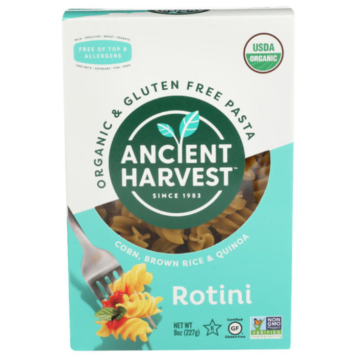 Ancient Harvest - Pasta Whole Grain Gluten-Free Rotini, 8 Oz - Pack Of 12