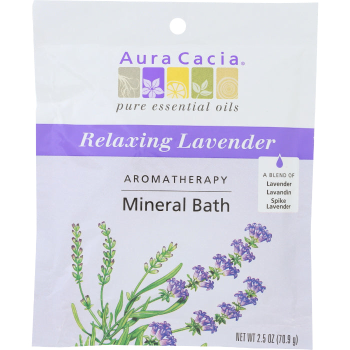 Aura Cacia - Bath Mineral Lavender Relaxing, 2.5 oz - Pack of 6