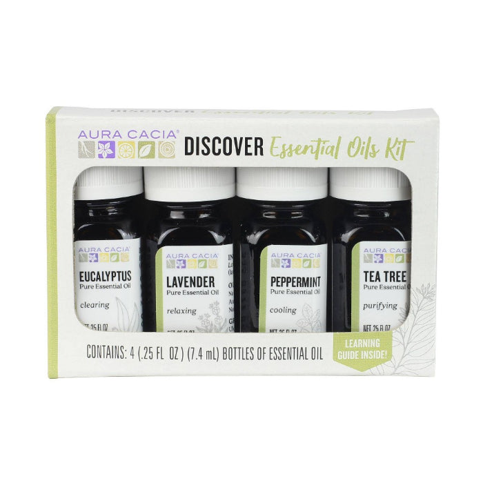 Aura Cacia - Essential Oil Discovery Kit 4 Pack, 1 oz - Pack of 1