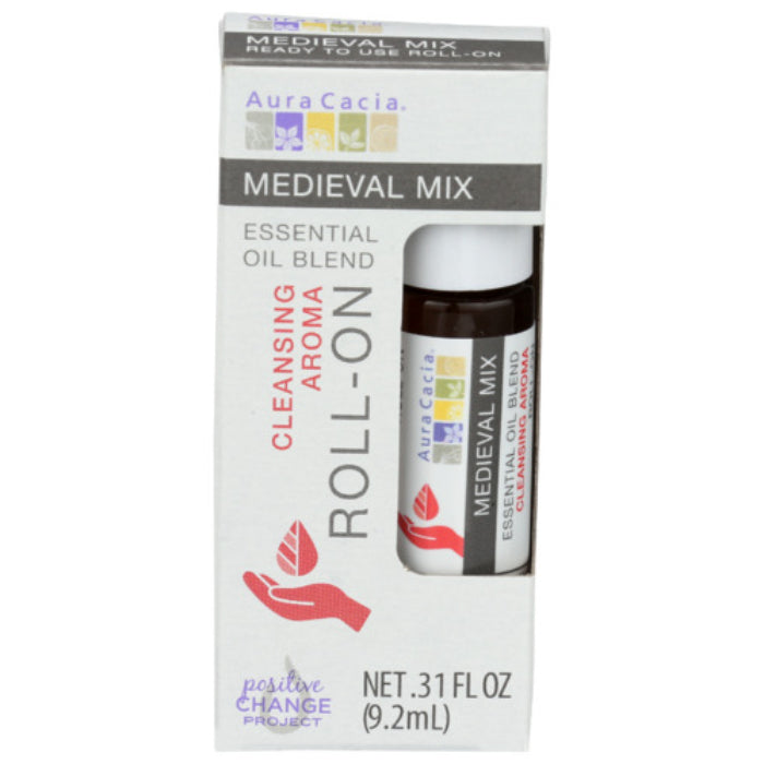 Aura Cacia - Essential Oil Roll-On Medieval, 0.31 Fl Oz - Pack of 4