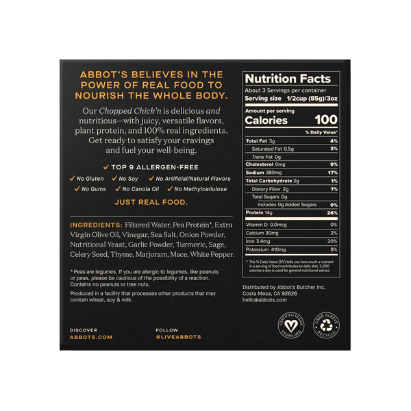 Abbot's - Plant-Based Meats, 10oz | Multiple Options