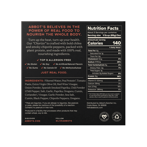 Abbot's - Plant-Based Meats, 10oz | Multiple Options