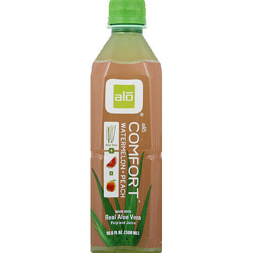 Alo - Aloe Vera Juice Drink Comfort Watermelon + Peach, 16.9 Oz | Pack of 12