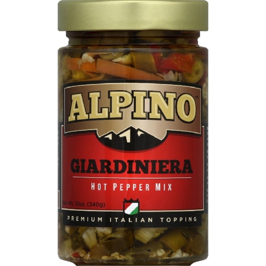 Alpino - Hot Pepper Mix Giardiniera, 12 Oz | Pack of 6