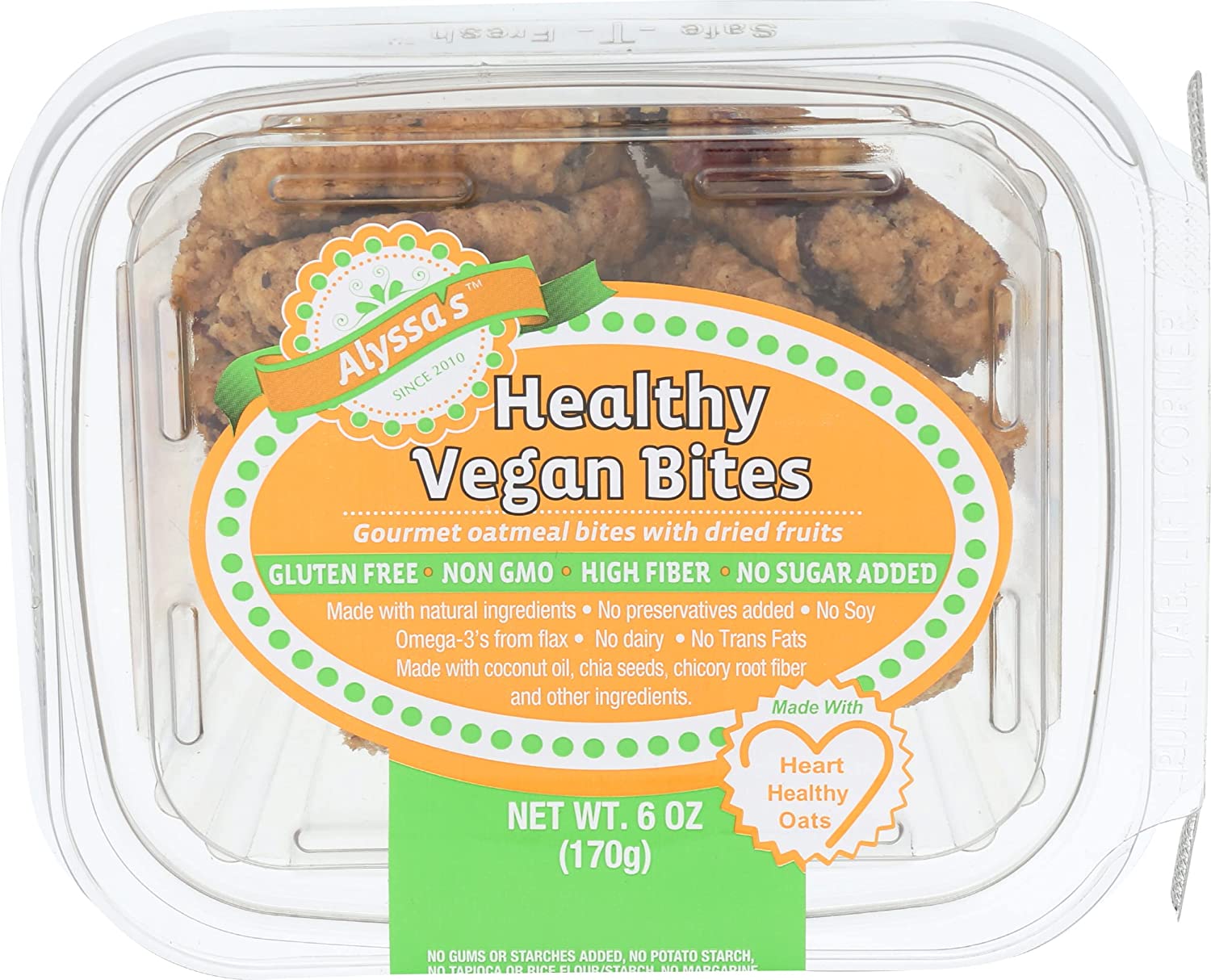 Alyssa's Healthy Vegan Bites 6 Oz Pack of 20 Vegan Essentials