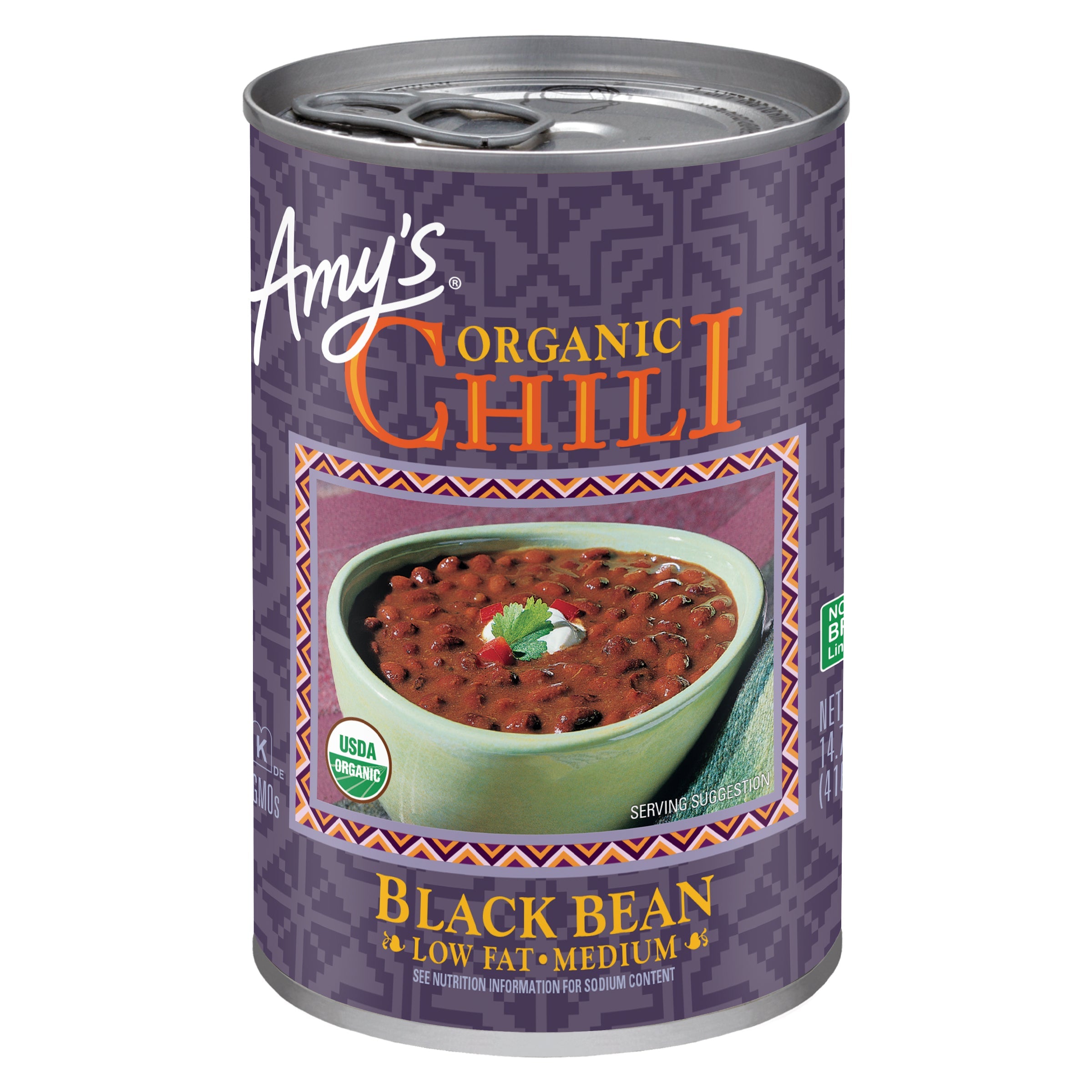 Amy's - Black Bean Low Fat Medium Chili, 14.7 Oz | Pack Of 12