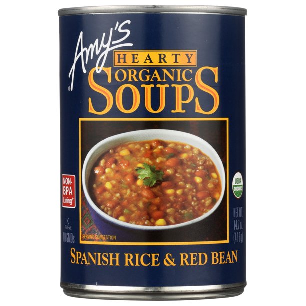 Amy's - Hearty Organic Soups Spanish Rice And Red Bean, 14.7 Fl Oz | Pack Of 12