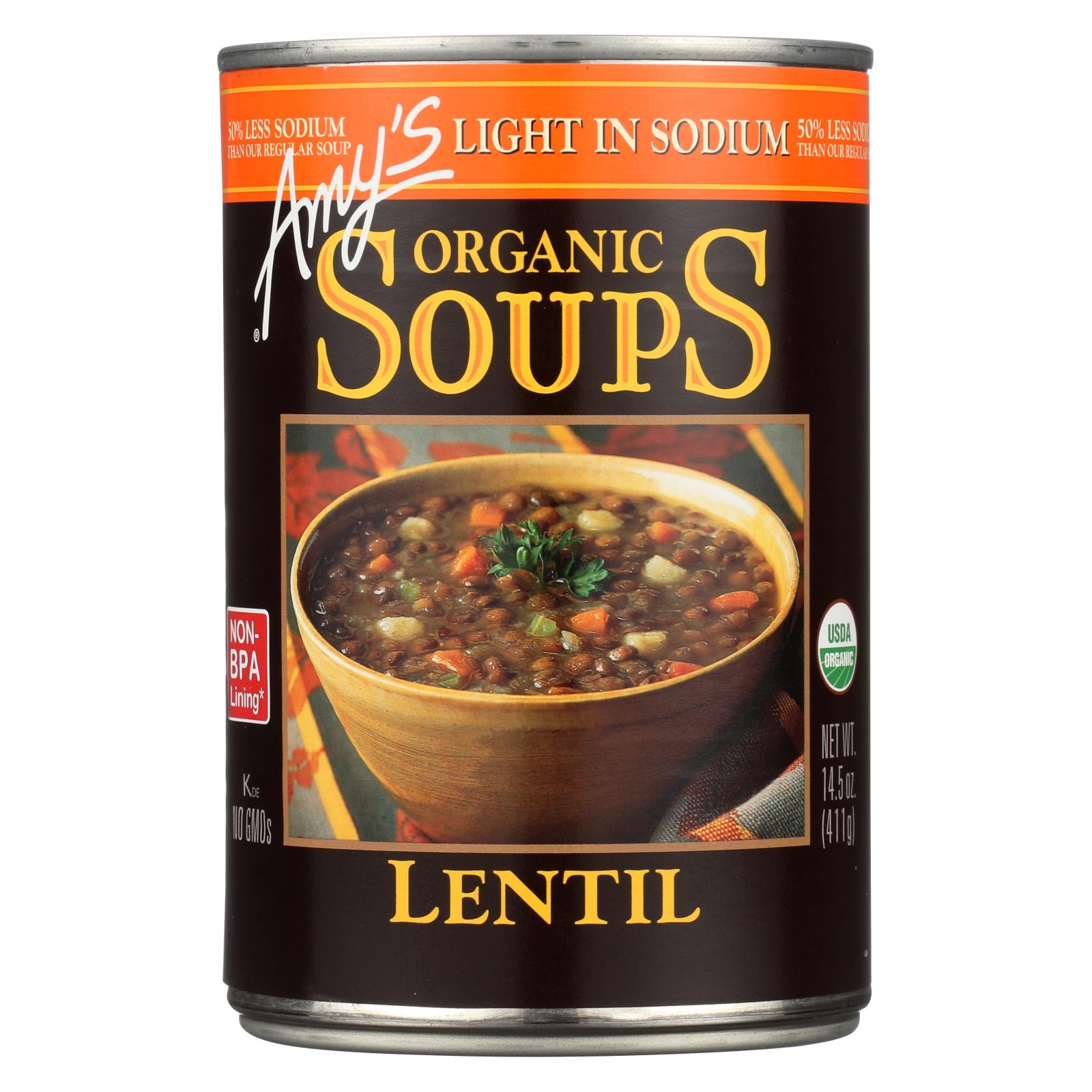 Amy's - Organic Low Sodium Lentil Soup, 14.5 Oz | Pack Of 12