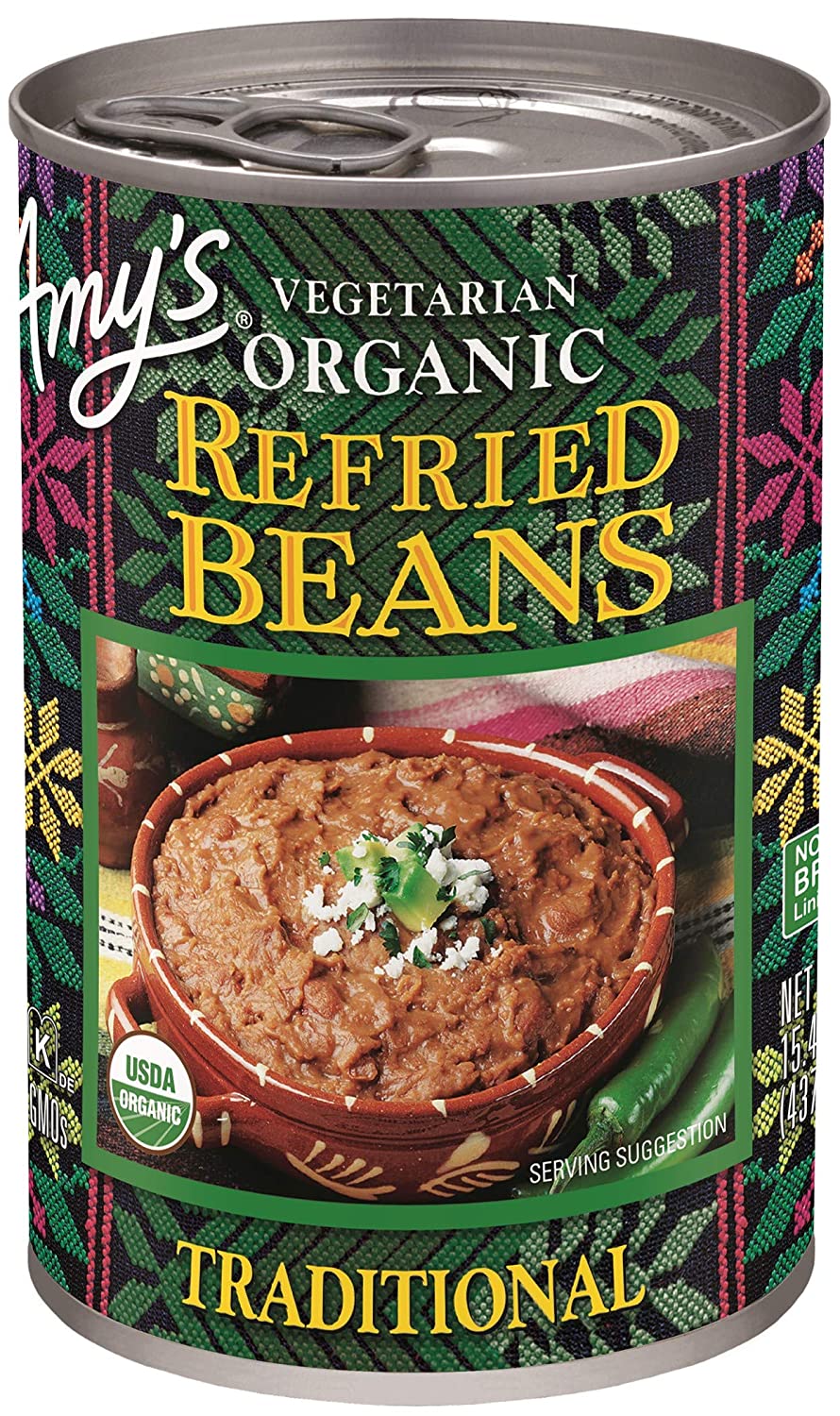 Amy's - Refried Beans Organic Traditional, 15.40 Oz | Pack Of 12