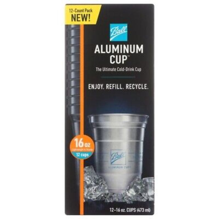 Ball - Cup Aluminum 12 Count 1O Carton, 16 oz - Pack of 10