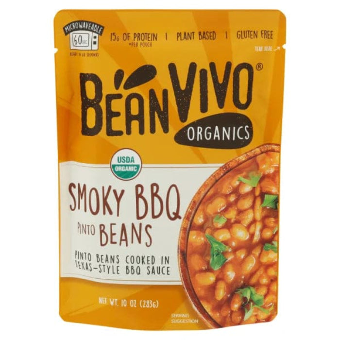 Beanvivo - Beans Pinto Smoky BBQ, 10 oz - Pack of 6