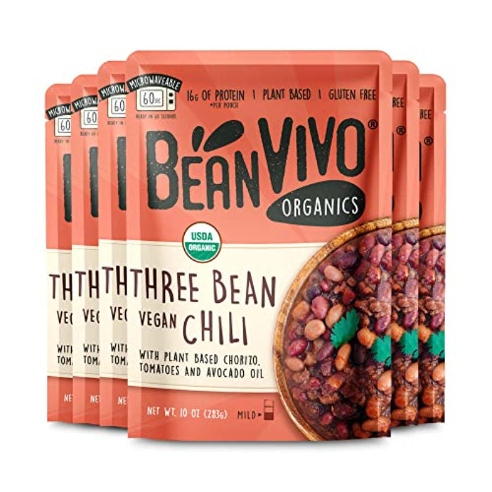 Beanvivo - Chili Three Bean Vegan Organic, 10 oz - Pack of 6