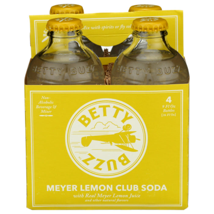 Betty Buzz - Cocktail Mixer Meyer Lemon Club, 4Pk, 36 Fl Oz - Pack of 6