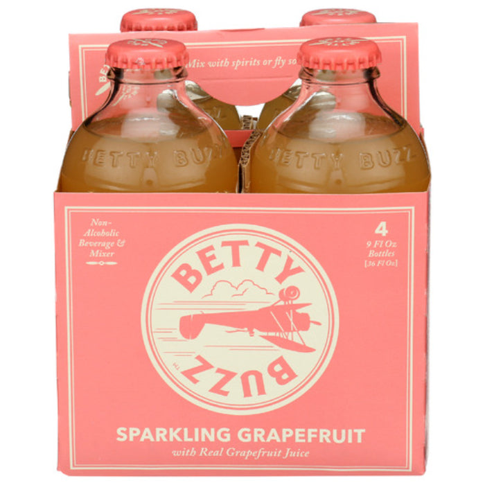 Betty Buzz - Cocktail Mixer Sparkling Grapefruit, 4Pk, 36 Fl Oz - Pack of 6