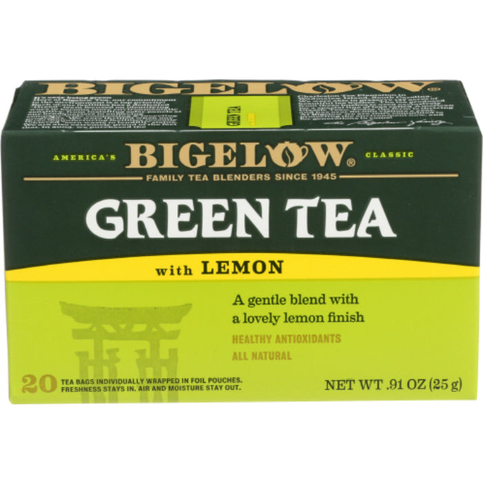 Bigelow - Tea Green Lemon, 20 Bags, 0.91 oz - Pack of 6