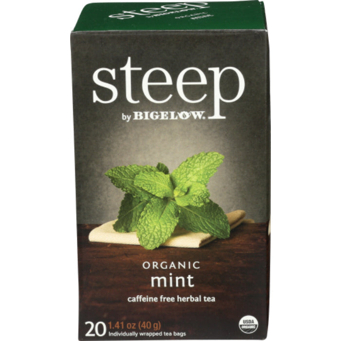 Bigelow - Tea Steep Mint Organic, 20 Bags, 1.41 oz - Pack of 6