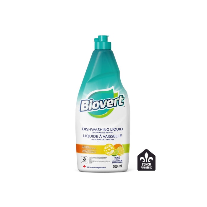 Biovert - Dishwashing Liquid Citrus Fresh, 23.7 fl oz - Pack of 12