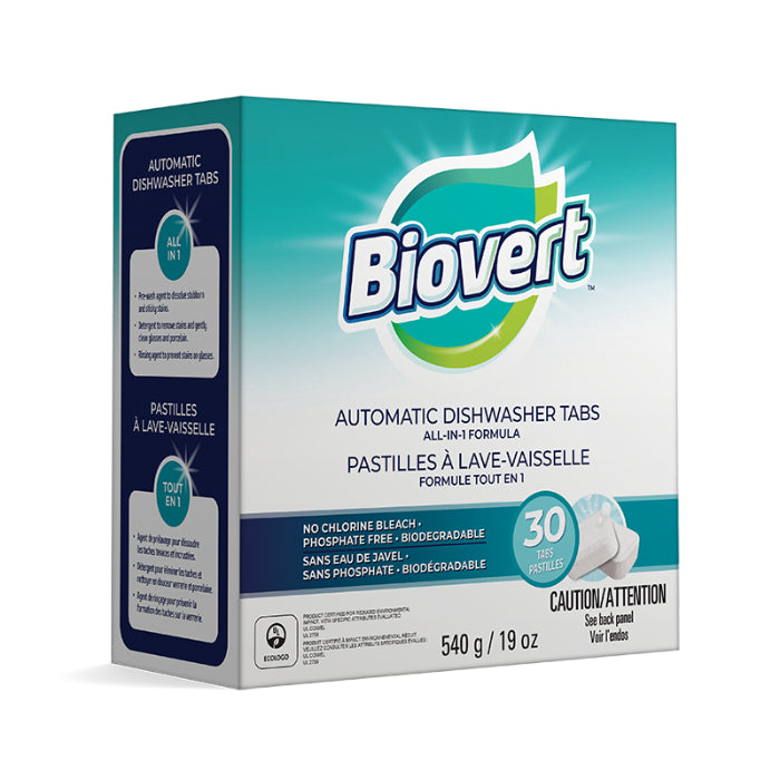 Biovert - Tablet Dishwashing All-in-One, 19 oz - Pack of 6