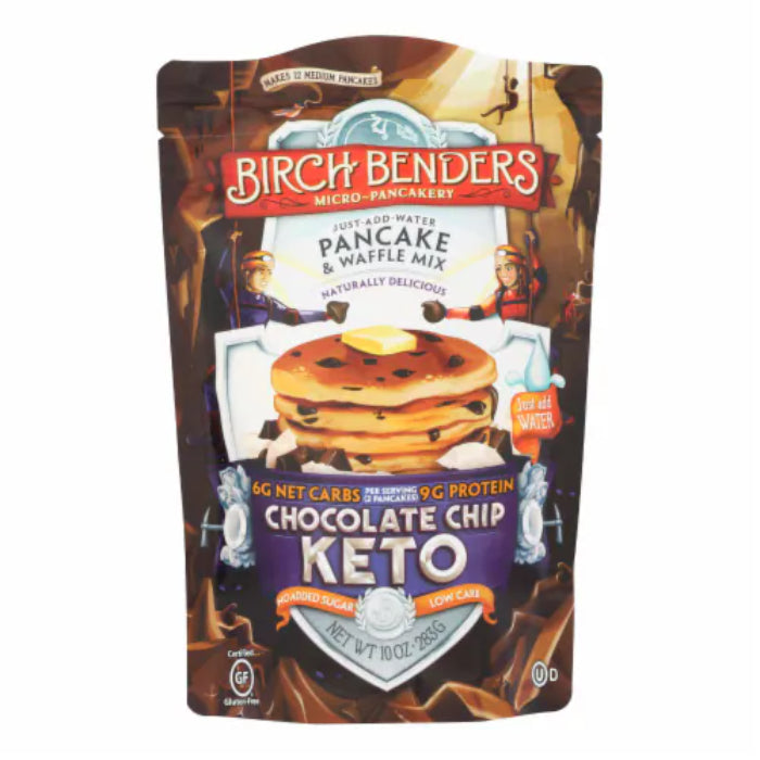 Birch Benders - Mix Pancake Waffle Chocolate Chip Keto, 10 oz - Pack of 6