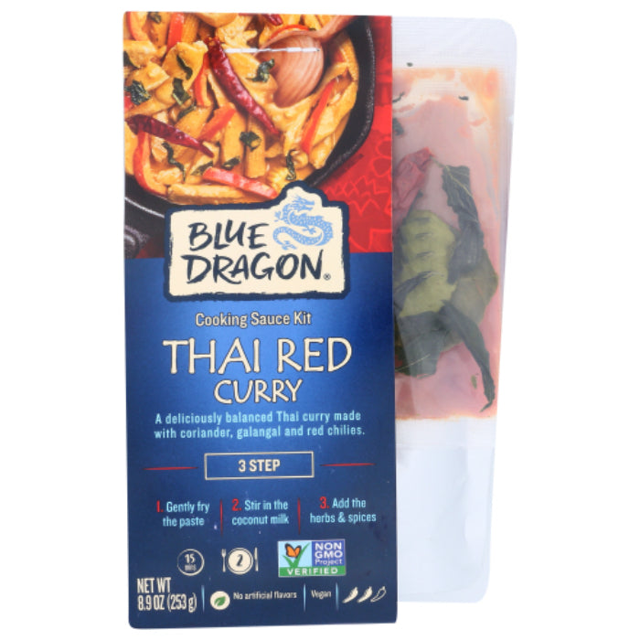 Blue Dragon - Curry Kit Thai Red 3 Step, 8.9 oz - Pack of 6