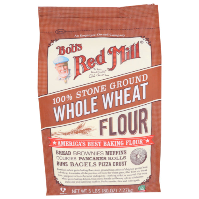 Bob's Red Mill - Flour, Whole Wheat, 5 LB - Pack of 8