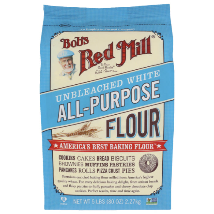 Bob's Red Mill - Flour, White Unbleached, 5 LB - Pack of 8