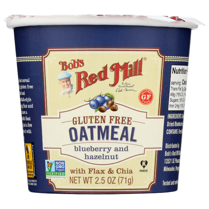 BOBS RED MILL OATMEAL CUP HAZLENUT BLBR 2.5 OZ - Pack of 12