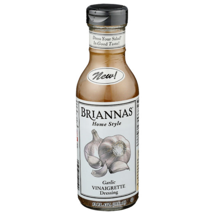 Briannas - Garlic Vinaigrette Dressing, 12 OZ (Pack of 6)